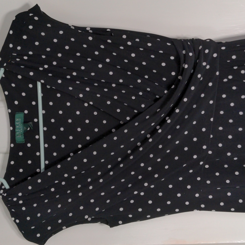 Ralph Lauren women's black and white polka dot dress size 6P